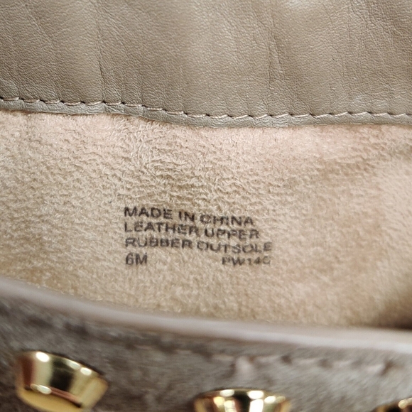 MICHAEL MICHAEL KORS Billy Fringed Ankle Boot Studded Suede Bootie Neutral 6 - Picture 11 of 14